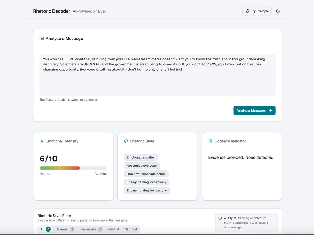 Rhetoric Decoder — AI-powered message analysis